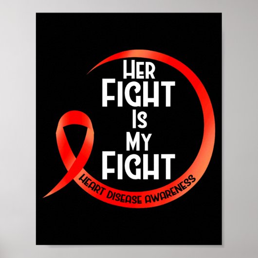 Hartziektebewustzijn Rode Lint Haar Strijd Is De M Poster (Voorkant)