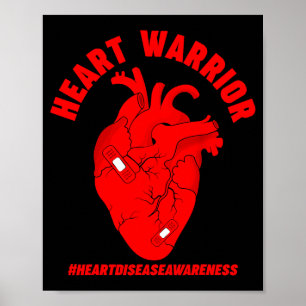 Hartziektebewustzijn Warrior Maand Rode Lint M Poster