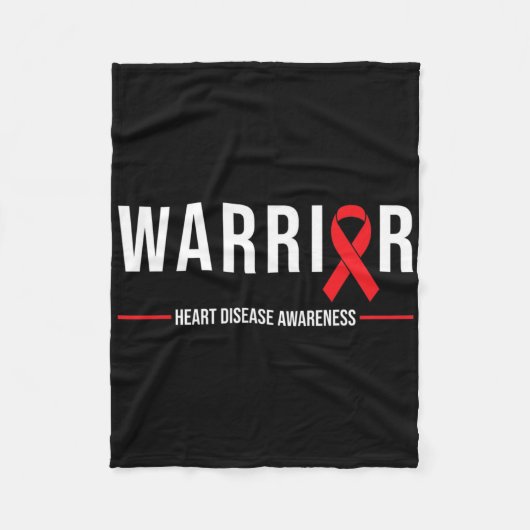 Hartziektebewustzijn - Warrior Recovery Rode Lint Fleece Deken (Voorkant)