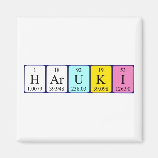 Haruki periodieke table name magnet (Voorkant)
