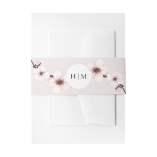 HARUMI Blush Roze Sakura Kersenbloesem Bruiloft Uitnodigingen Wikkel
