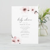 HARUMI Elegant Sakura Cherry Blossom Baby shower Kaart (Staand voorkant)