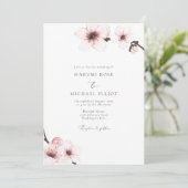 HARUMI Elegant Sakura Cherry Blossom Wedding Kaart (Staand voorkant)