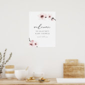 HARUMI Sakura Cherry Blossom Baby shower Welkom Poster (Keuken)