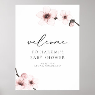 HARUMI Sakura Cherry Blossom Baby shower Welkom Poster