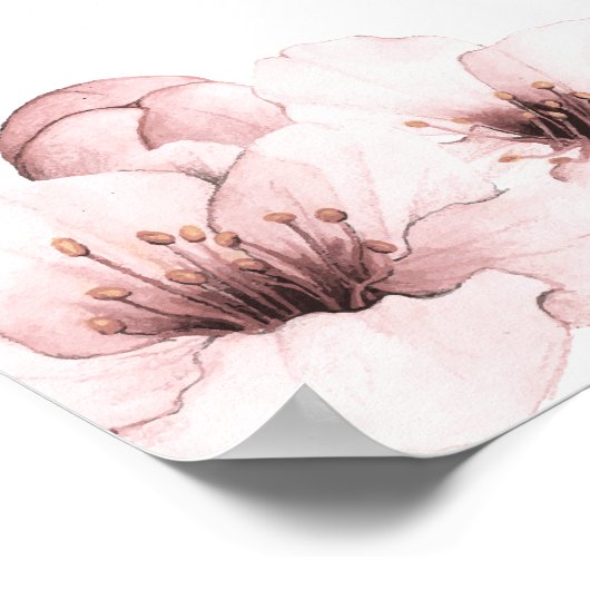 HARUMI Sakura Cherry Blossom Weddenschap Welkom Poster (Hoek)