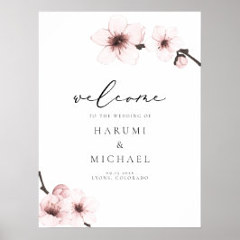 HARUMI Sakura Cherry Blossom Weddenschap Welkom Poster