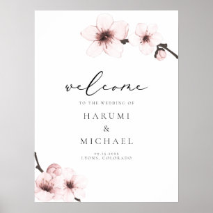 HARUMI Sakura Cherry Blossom Weddenschap Welkom Poster
