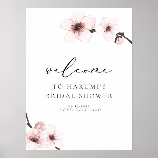 HARUMI Sakura Kersenbloesem Bruiloft Feest Welkom Poster (Voorkant)