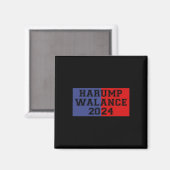 Harump Walance 2024 Shirt Harris Trump Wheimer Van Magneet (Voorkant / Achterkant)