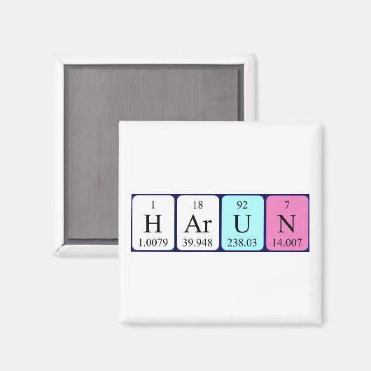 Harun periodieke tabelnaam magnet (Voorkant / Achterkant)