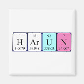 Harun periodieke tabelnaam magnet (Voorkant)