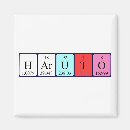 Haruto periodieke table name magnet (Voorkant)