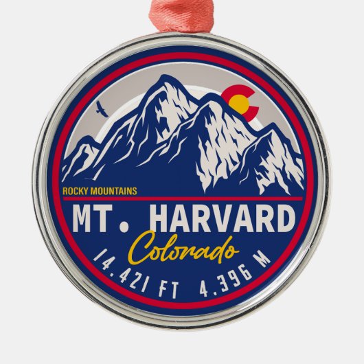 Harvard Colorado - 14 meter viertienerwandelaar Metalen Ornament (Voorkant)