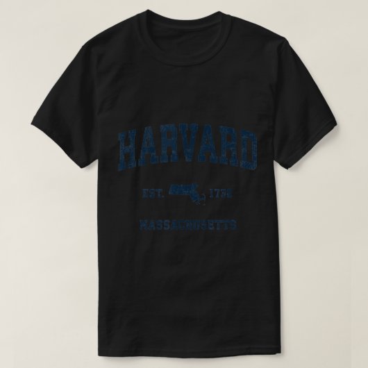 Harvard Massachusetts MA  Sports Design Nav T-shirt (Design voorkant)