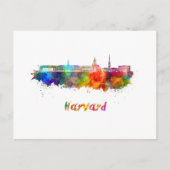 Harvard skyline in watercolor briefkaart (Voorkant)
