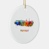 Harvard skyline in waterverf keramisch ornament (Rechts)