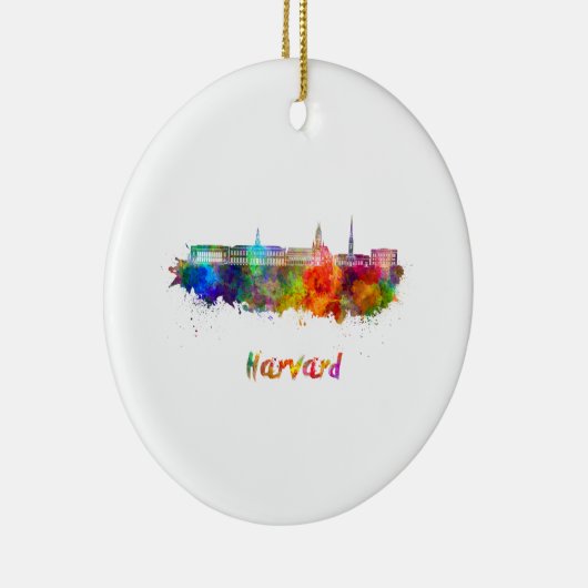 Harvard skyline in waterverf keramisch ornament (Rechts)