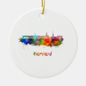 Harvard skyline in waterverf keramisch ornament (Voorkant)