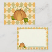 Harves Pumpkin Baby shower Advice Kaarten (Voorkant / Achterkant)
