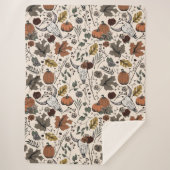 Harvest and Horns Koe Skull Cream Sherpa Deken (Voorkant)