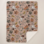 Harvest and Horns Koe Skull  Roos Sherpa Deken (Voorkant)