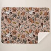 Harvest and Horns Koe Skull  Roos Sherpa Deken (Voorkant (horizontaal))