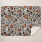 Harvest and Horns Koe Skull Taupe Sherpa Deken (Voorkant (horizontaal))