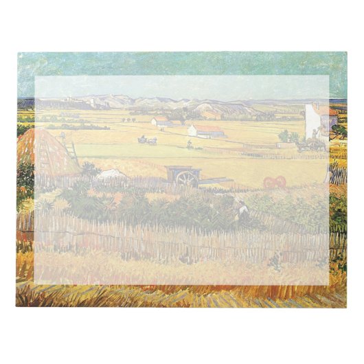 Harvest at La Crau, with Montmajour... Notitieblok (Voorkant)
