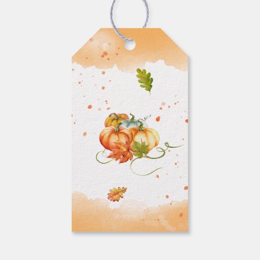 Harvest Autumn Pumpkins Gift Label Cadeaulabel (Achterkant)