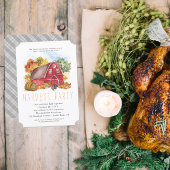 Harvest Barn Thanksgiving Dinner Party Kaart