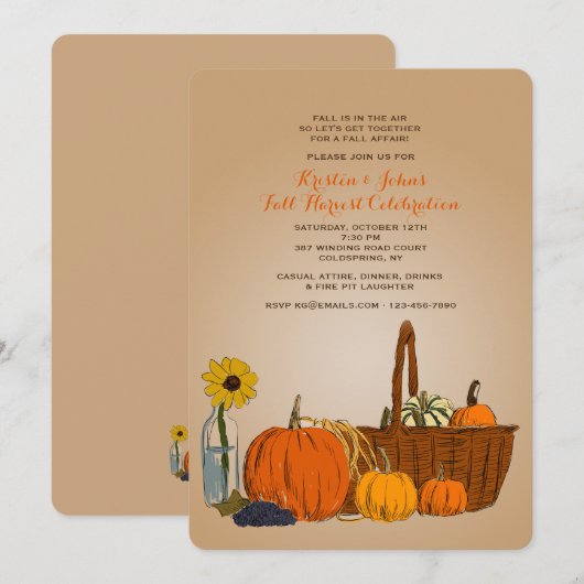 Harvest Basket Herfst Invitation Kaart (Voorkant / Achterkant)