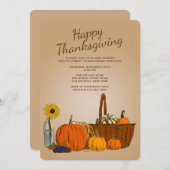 Harvest Basket Thanksgiving Invitation Kaart (Voorkant / Achterkant)