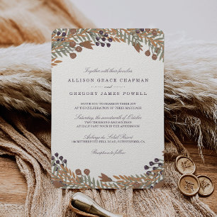Harvest Berry Wedding Invitation Kaart