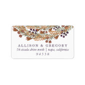 Harvest Berry Wreath Return Address Etiket (Voorkant)