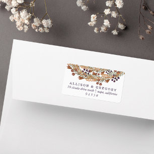 Harvest Berry Wreath Return Address Etiket
