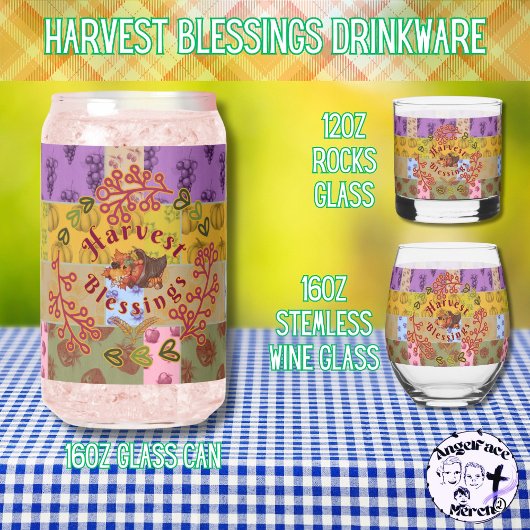 Harvest Blessings Autumn Fruit Blikvorm Glas
