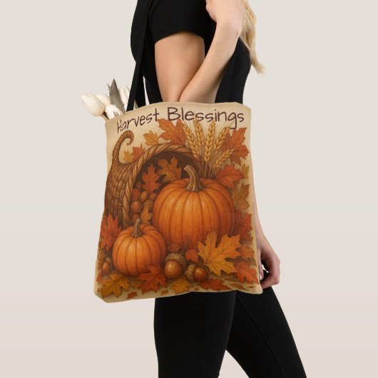 Harvest Blessings Cornucopia Tote Bag (Dichtbij)