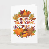 Harvest Blessings — Happy Thanksgiving Day Card Kaart (Voorkant)