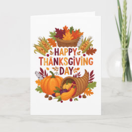 Harvest Blessings — Happy Thanksgiving Day Card Kaart