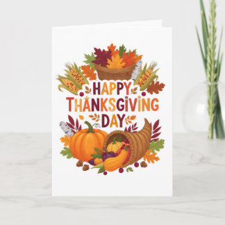 Harvest Blessings — Happy Thanksgiving Day Card Kaart