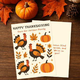 Harvest Blessings Kalkoenen & Pompoenen Thanksgivi Kaart