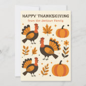 Harvest Blessings Kalkoenen & Pompoenen Thanksgivi Kaart (Voorkant)