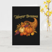 Harvest Blessings Thanksgiving Card Kaart (Gele Bloem)