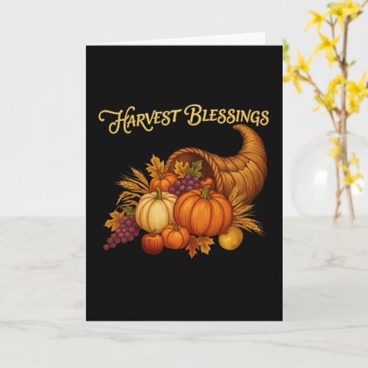 Harvest Blessings Thanksgiving Card Kaart (Gele Bloem)