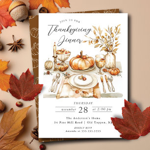 Harvest Blessings Thanksgiving Dinner Invitation Kaart