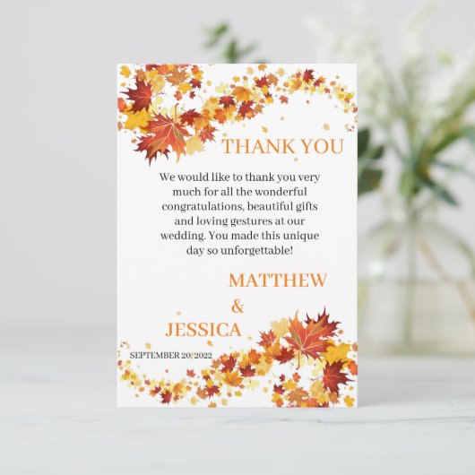 Harvest Bliss Thank You Card Bedankkaart (Staand voorkant)