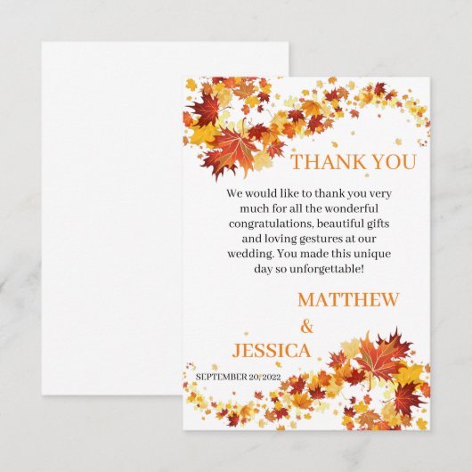 Harvest Bliss Thank You Card Bedankkaart (Voorkant / Achterkant)