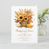 Harvest Bloom Thanksgiving Kaart (Staand voorkant)