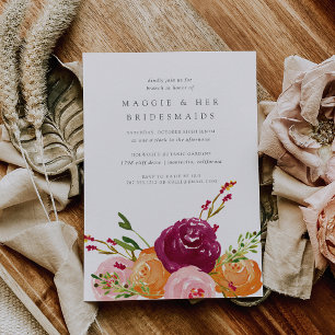Harvest Bouquet Bridesmaids Brunch Invitation Kaart